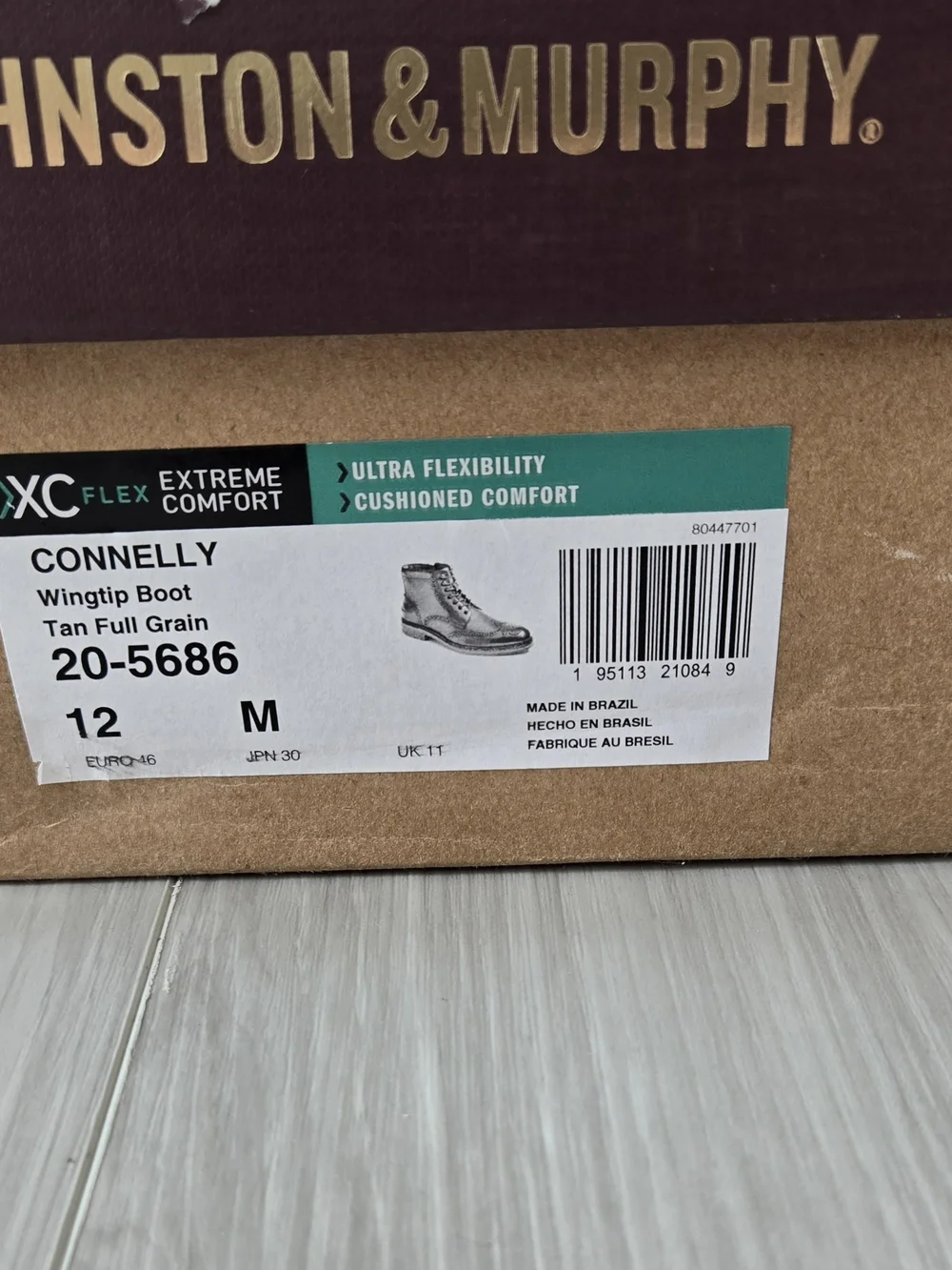 Johnston & Murphy Men’s Wingtip Oxford Boots – Size 12 (Regular) – Like New - Picture 14 of 14